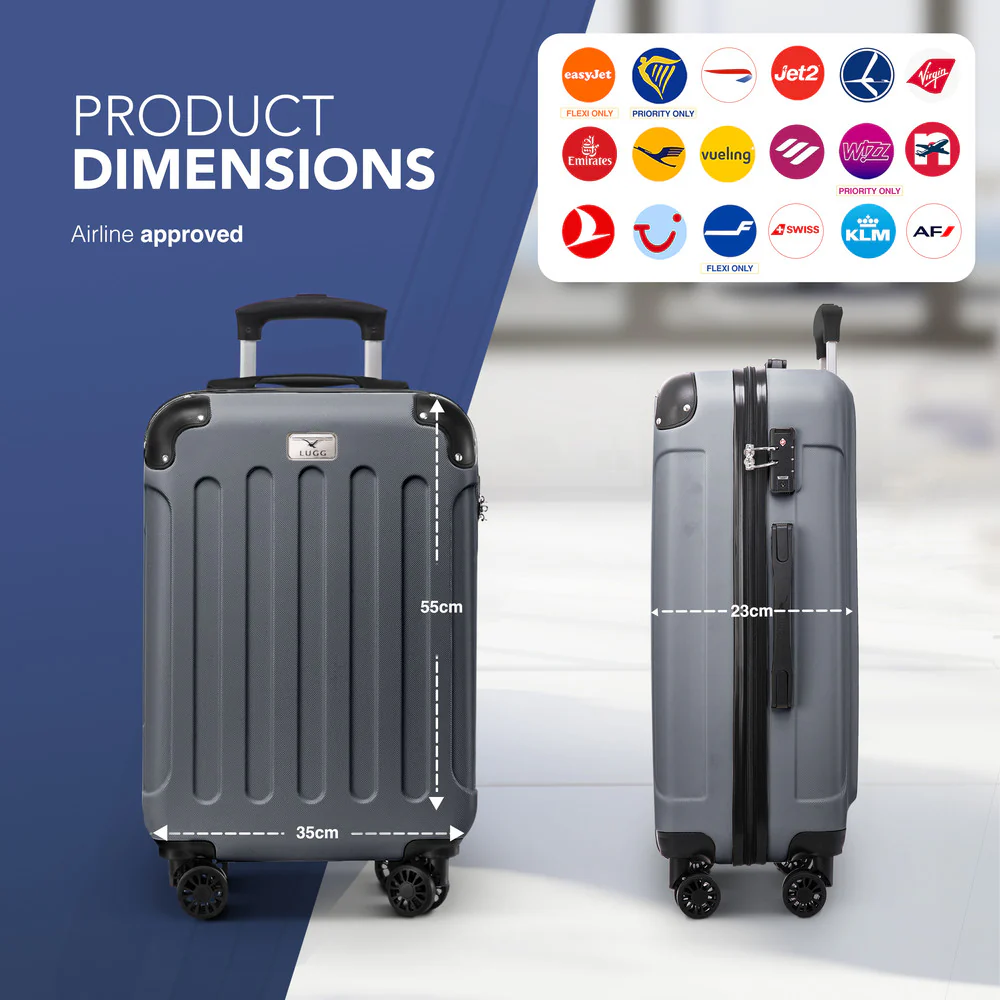 Skywander 20" Cabin Suitcase - 55 x 35 x 23cm in Silver - Image 2